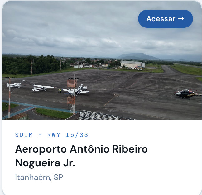 Aeroporto Antônio Ribeiro Nogueira Jr. - Itanhaém, SP - Acessar câmeras e informações