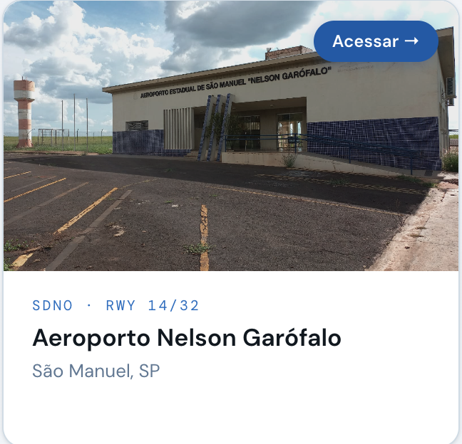 Aeroporto Nelson Garófalo - São Manuel, SP - Acessar câmeras e informações