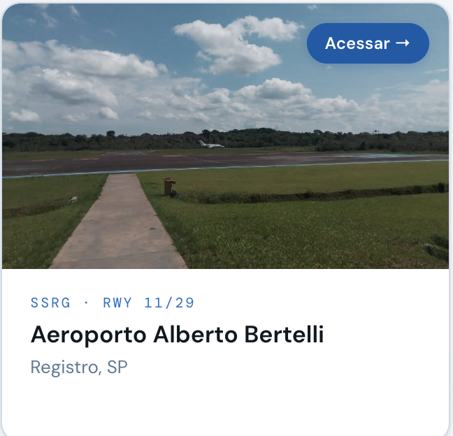 Aeroporto Alberto Bertelli - Registro, SP - Acessar câmeras e informações